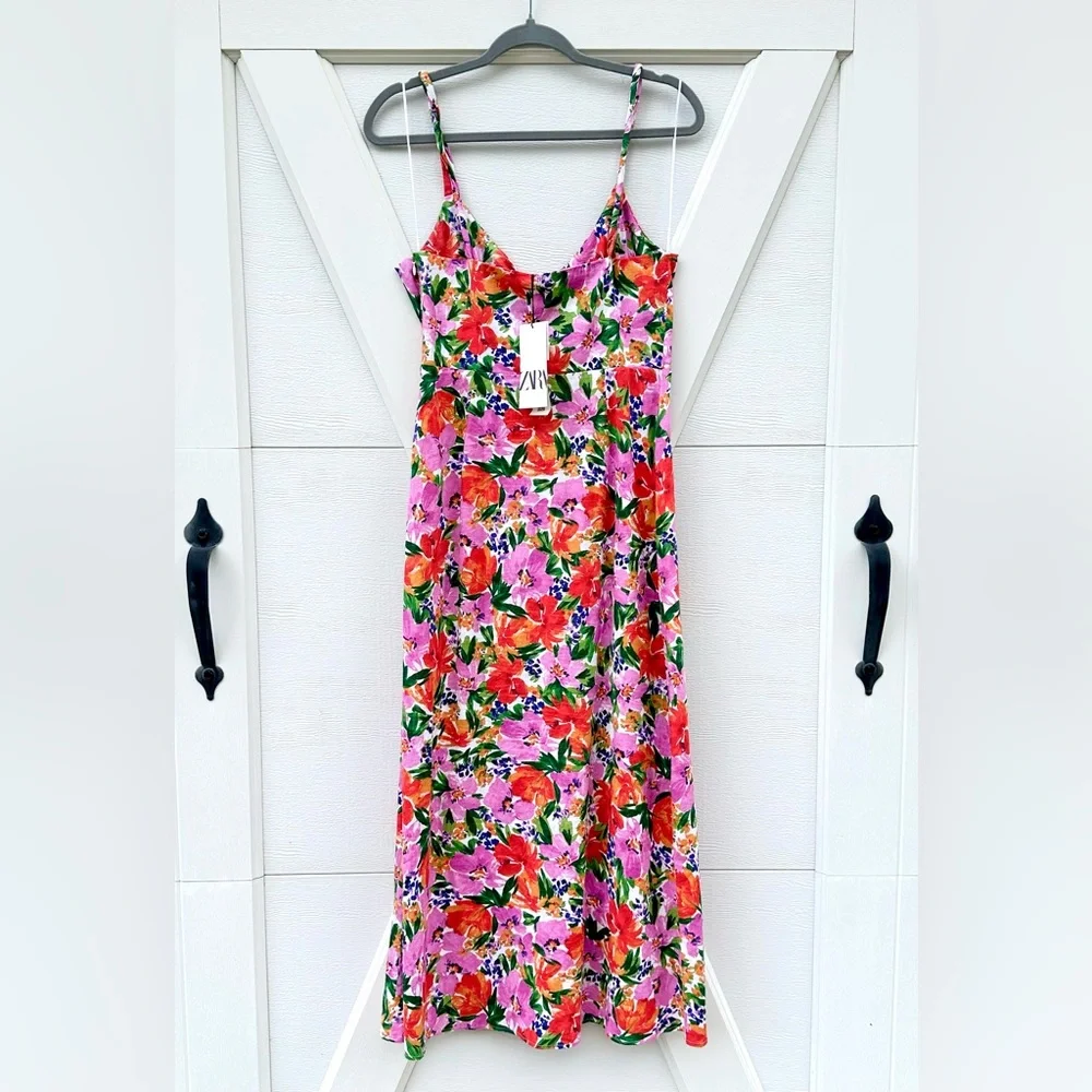 Zara Pink Floral Dress - Picture 7 of 7